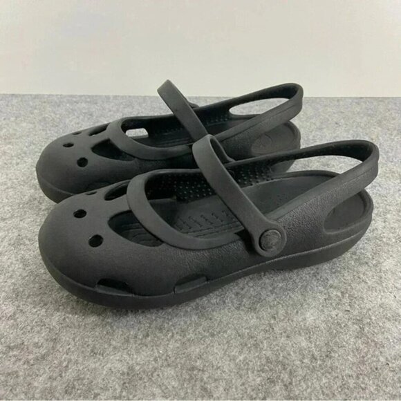 CROCS Other - CROCS Shayna Mary Jane Slip On Black Flats Child Size 12